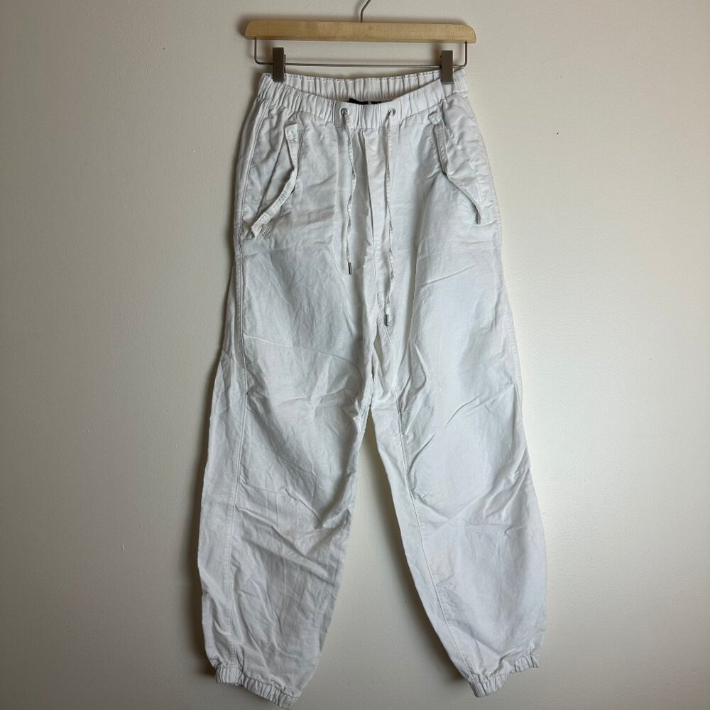 GAP White Drawstring Linen Cotton Pants